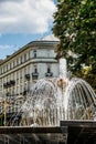 Fountain in downtown area of Ivano-Frankivsk city