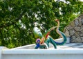 Fountain Dragon`s Cascade, Cascade Chess Mountain, dragon, Peterhof, Saint Petersburg