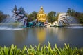 The fountain of dragons in Ancient Siam Royalty Free Stock Photo