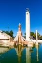Fountain in Eduardo VII park in Lisbon Royalty Free Stock Photo