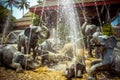 Fountain of elephants statues in a garden, Koh Royalty Free Stock Photo