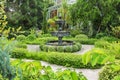 Fountain in english garden design. Royalty Free Stock Photo