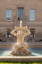 Fountain entrance courtyard Oxford UK