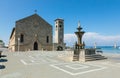 Fountain and Evangelismos Church in Mandraki Harbour, Rhodes , G Royalty Free Stock Photo