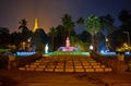 Fountain in evening Theingottara park, Yangon, Myanmar