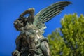 Fountain of the Fallen Angel or Fuente del Angel Caido in the Buen Retiro Park in Madrid, Spain inaugurated in 1885 Royalty Free Stock Photo