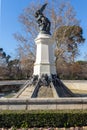 Fountain of the Fallen Angel in The Retiro Park in City of Madrid