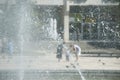 Fountain and falling water Royalty Free Stock Photo