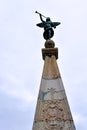 Fountain of Fame in Ferrol, in front of the Puerta del Parque del Arsenal Militar. Galicia, Spain, October 7, 2019