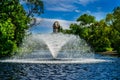 Fountain feature in public park setting.