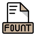 Fountain file icon colorful style design. document format text file icons, Extension, type data, vector illustration