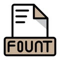 Fountain file icon colorful style design. document format text file icons, Extension, type data, vector illustration Royalty Free Stock Photo