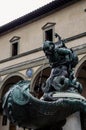 Fountain fontane dei mostri marin on piazza - Florence Royalty Free Stock Photo