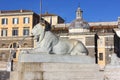 Fountain in the form of a lying lion, Piazza del Popolo, Rome