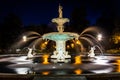 Fountain at Forsyth Park at night, in Savannah, Georgia. Royalty Free Stock Photo