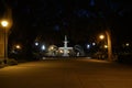 Fountain in Forsyth Park in Savannah Georgia at night Royalty Free Stock Photo