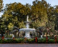 Fountain in Forsythe Park with a long exposure blurred water image