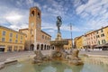 Fountain of Fortune and Palazzo del Podesta, Fano, Pesaro, Italy Royalty Free Stock Photo