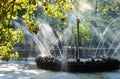 Fountain, fountain in Petrodvorets, fountain of the sun, jets of water, fountain in autumn Park