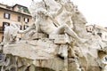 Fountain of the Four Rivers piazza navona Rome Royalty Free Stock Photo