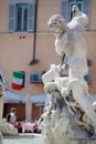 Fountain Four rivers in Piazza Navona, Rome, Italy, Europe, blue sky light sun Royalty Free Stock Photo