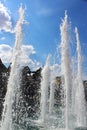 Fountain Four seasons in the Alexander garden and Manezh square Royalty Free Stock Photo