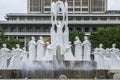 Fountain in front of the Grand People`s Study House, Pyongyang, North Korea Royalty Free Stock Photo