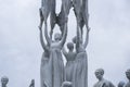 Fountain in front of the Grand People`s Study House, Pyongyang, North Korea Royalty Free Stock Photo