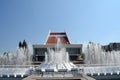 Fountain in front of musical theater, the city of Omsk, Siberia