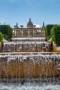 Fountain in front of the National Museum in Barcelona, Spain Royalty Free Stock Photo