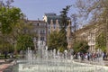 Fountain in front of National Theatre Ivan Vazov in Sofia, Bulgaria Royalty Free Stock Photo