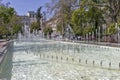 Fountain in front of National Theatre Ivan Vazov in Sofia, Bulgaria Royalty Free Stock Photo