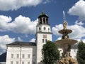 Fountain in front of the Salzburg Museum Royalty Free Stock Photo
