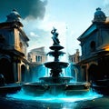 Fountain in front of St Peter\'s Basilica in Vatican City AI Generated