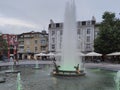 Fountain in front of Town Hall in city of Plovdiv Royalty Free Stock Photo