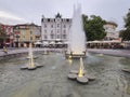 Fountain in front of Town Hall in city of Plovdiv Royalty Free Stock Photo