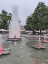 Fountain in front of Town Hall in city of Plovdiv Royalty Free Stock Photo