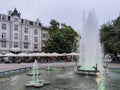Fountain in front of Town Hall in city of Plovdiv Royalty Free Stock Photo