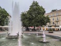 Fountain in front of Town Hall in city of Plovdiv Royalty Free Stock Photo