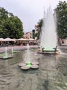 Fountain in front of Town Hall in city of Plovdiv Royalty Free Stock Photo
