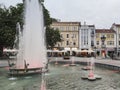 Fountain in front of Town Hall in city of Plovdiv Royalty Free Stock Photo