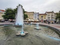 Fountain in front of Town Hall in city of Plovdiv Royalty Free Stock Photo