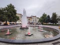Fountain in front of Town Hall in city of Plovdiv Royalty Free Stock Photo
