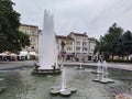 Fountain in front of Town Hall in city of Plovdiv Royalty Free Stock Photo