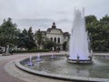 Fountain in front of Town Hall in city of Plovdiv Royalty Free Stock Photo