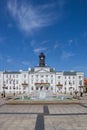 Fountain in front of the town hall in Plock Royalty Free Stock Photo