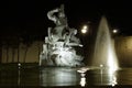 Night at Fountain Fundadores de Leon, closer view, Leon, Guanajuato