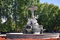 Fountain of the Galapaogs or Fountain of Isabel II in the gardens of the Parque del Retiro in Madrid. Spain. Europe. September 18, Royalty Free Stock Photo