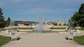 Fountain in the garden of Festetics, baroque palace and park in Keszthely