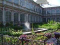 Fountain in the garden, old building in Saint-Petersburg Royalty Free Stock Photo